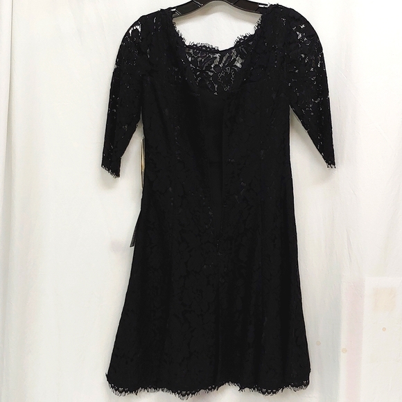 Eliza J Black Lace Cocktail dress, 3/4 Sleeve, Round Neck, Size OP, NWT - Picture 6 of 14